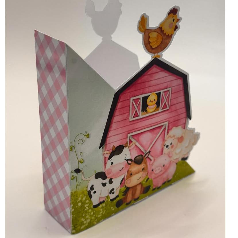 Centros de mesa porta guardanapo SEM NOME fazendinha aquarela MENINA ROSA para colar