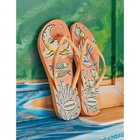 Sandália Havaianas Slim Daisy Caitti Infantil Branco Rosa Preto Adulto Mulher Menina Original Floral Flor Flores