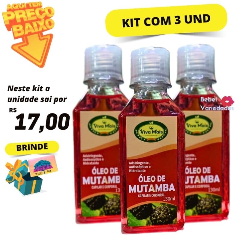 Kit com 3 Óleo de Mutamba Viva Mais 130ml