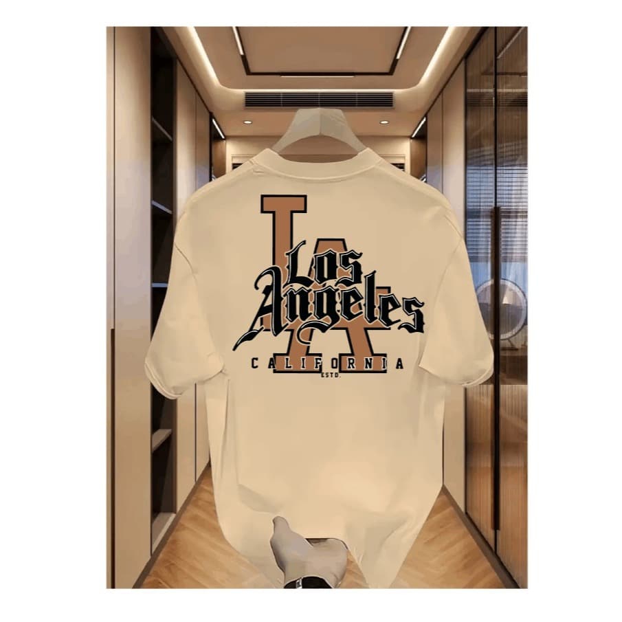 Camiseta Algodão Premium Streetwear Casual Basica Unissex Los Angeles L.A