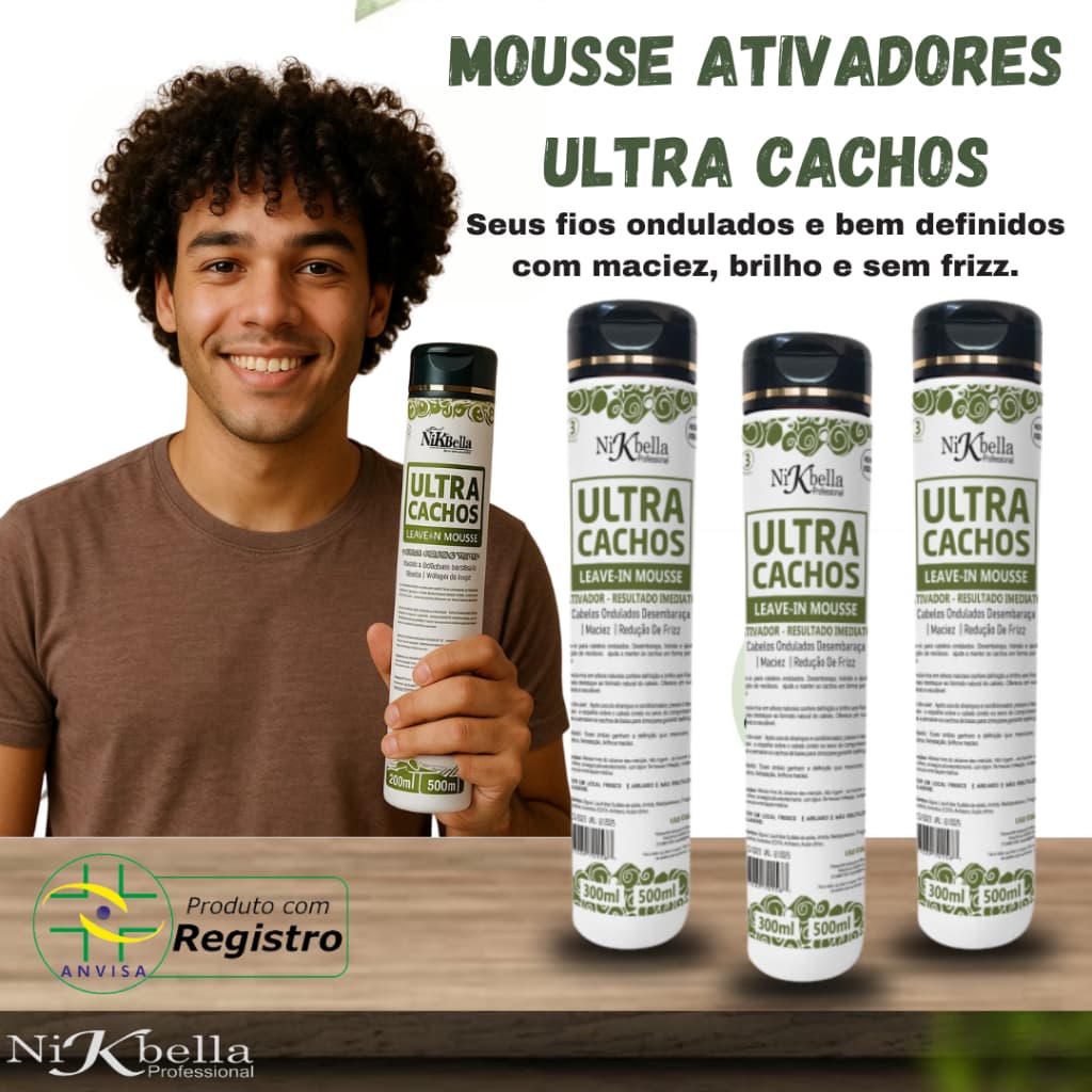 Ativador Ultra Cachos Masculino Ativa Modela e Defini Profissional Original