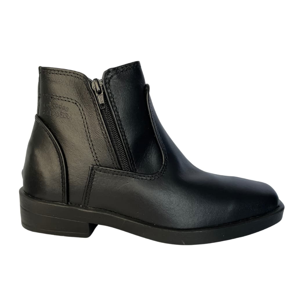 Bota Couro Preto com Zíper Lateral Solado PU Leve Super Confortável e Estilo Casual Moderno