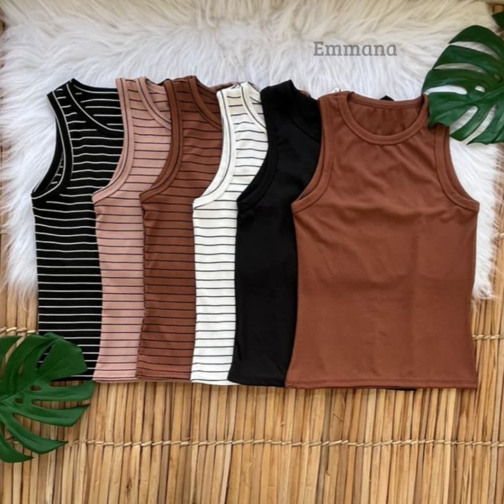 Kit 6 Regata Canelada Feminina Liso/Listrado Blusa Básica Camiseta Casual