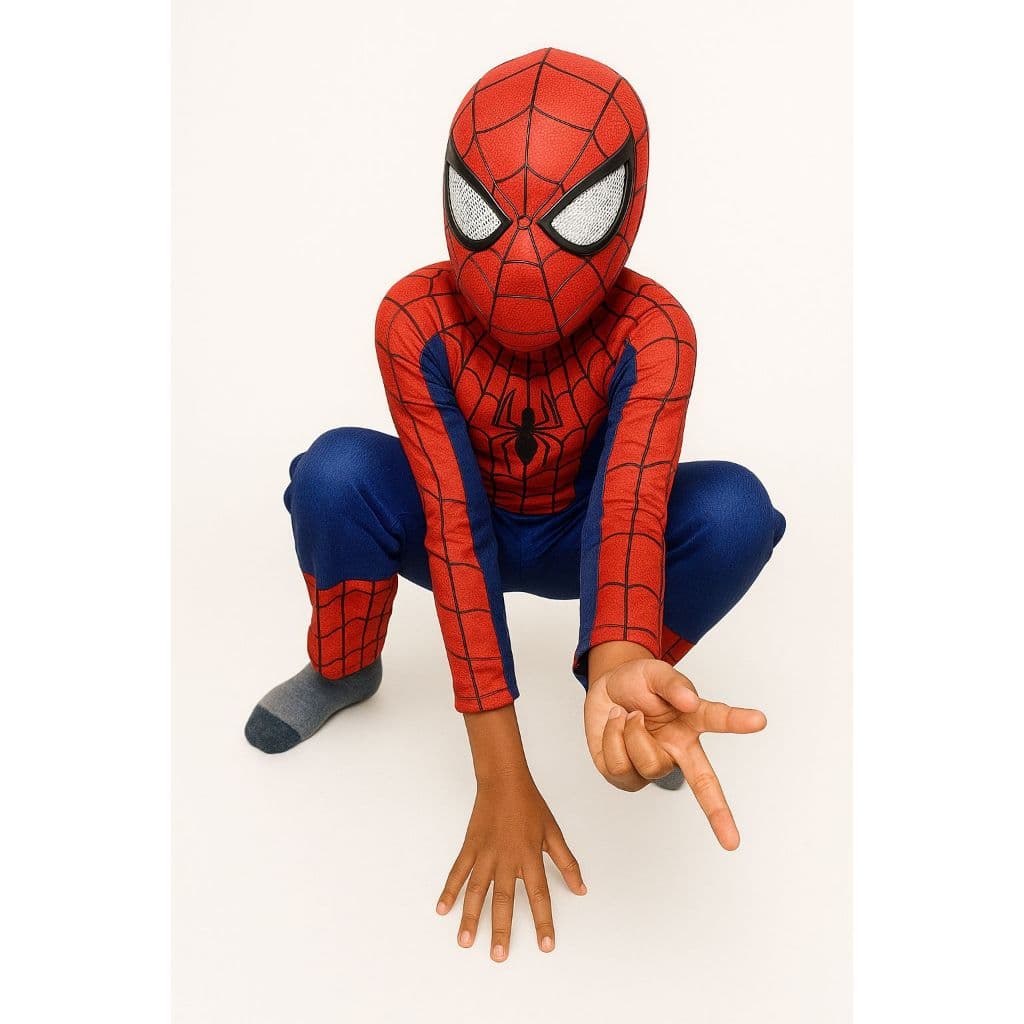 ROUPA FANTASIA MENINO HOMEM ARANHA COM MÁSCARA TECIDO