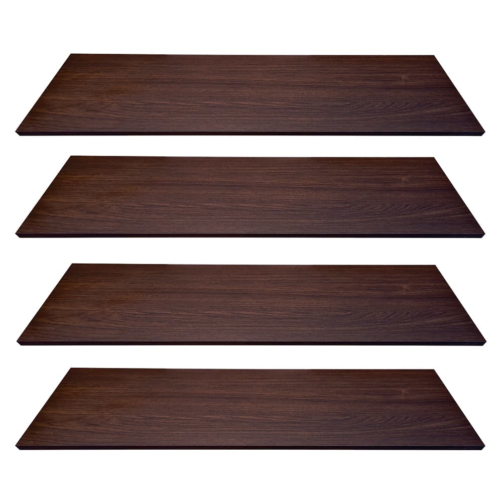 Kit 4 Prateleiras Mdf 100x20 Mdf Tabaco 15mm Livros Revista 100x20cm Suportes Grátis