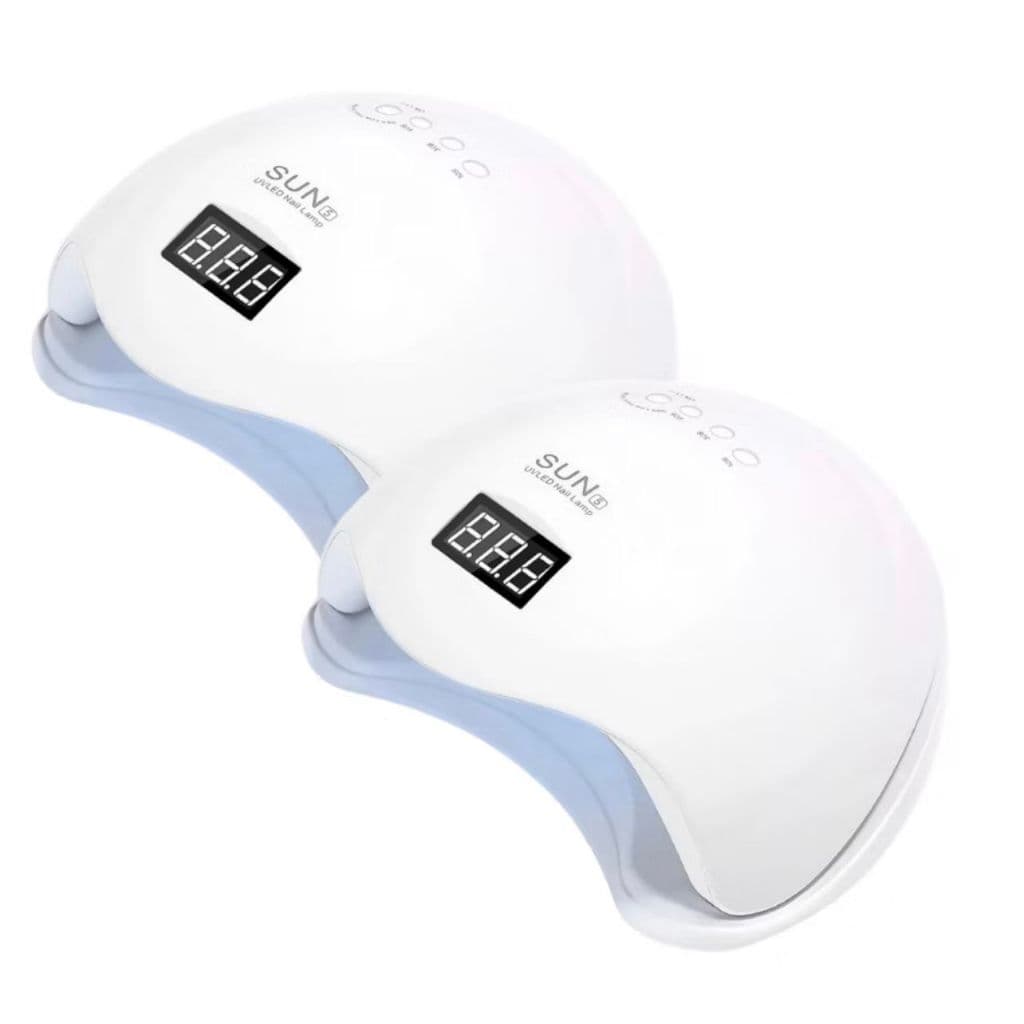 2x Cabine de LED UV Sun 5 Digital 48w Unha Gel Acrigel Secagem Rápida Branca