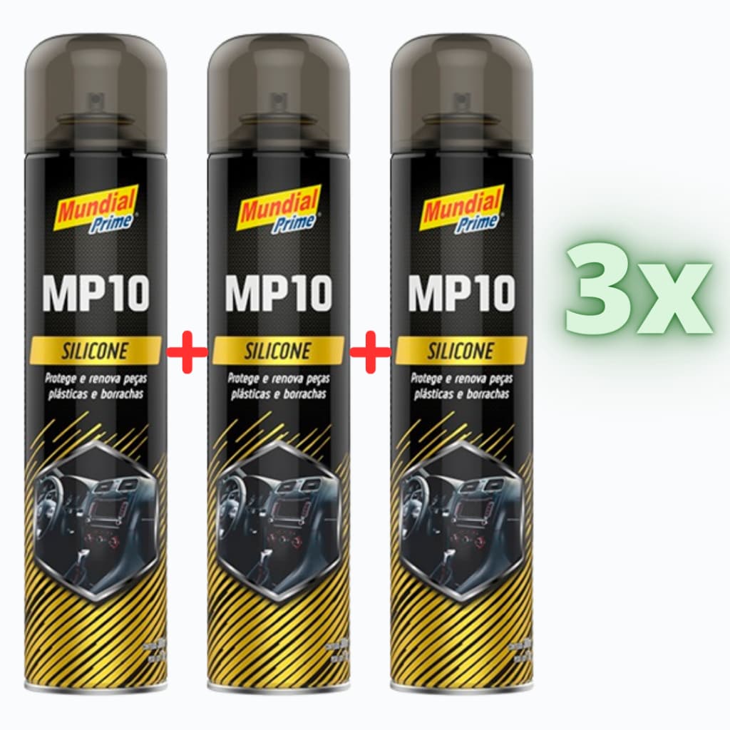 3x Silicone Automotivo Spray Mundial Prime 300ml