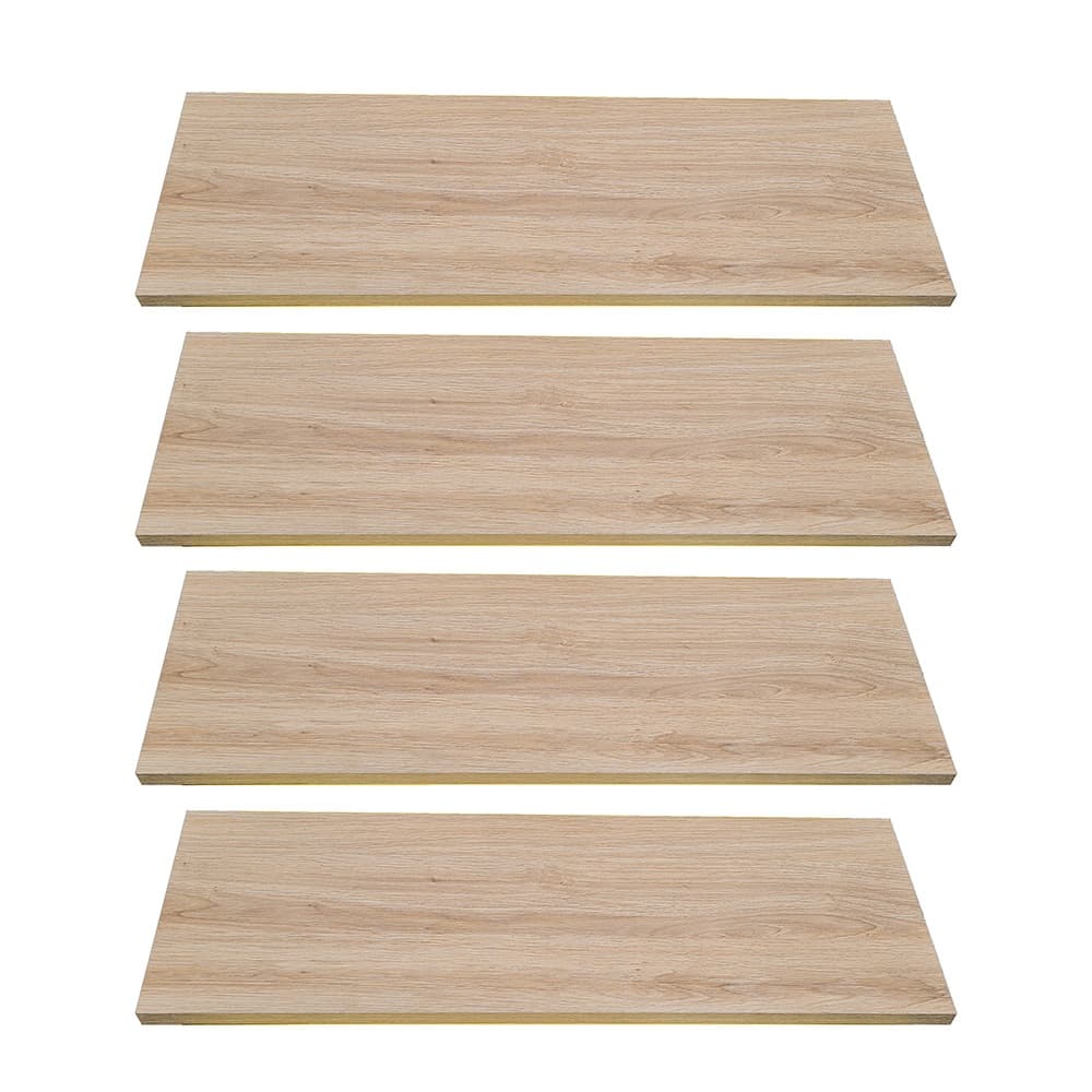 Kit 4 Prateleiras Mdf 110x20 Mdf Amadeirado Carvalho 15mm Livros Revista 110x20cm Suportes Grátis