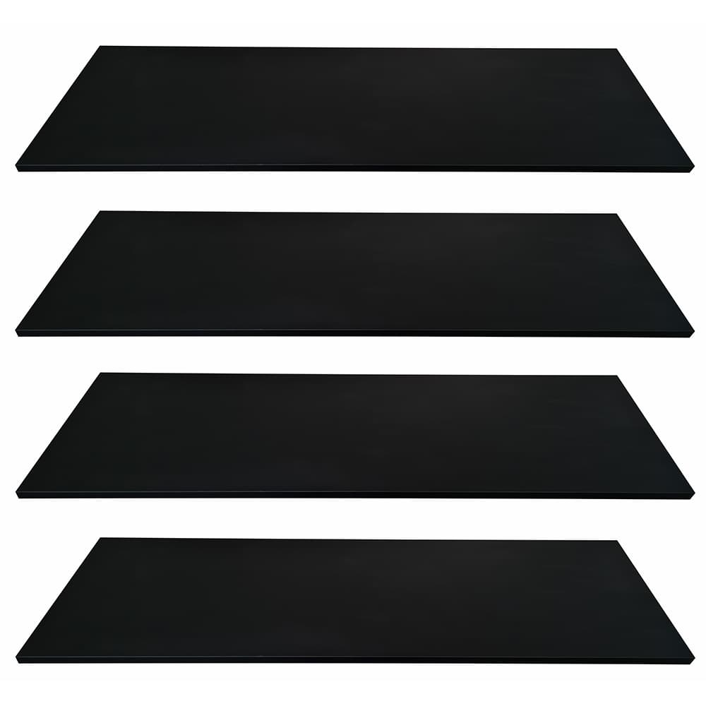 Kit 4 Prateleiras Mdf 115x20 Mdf Preto Texturizado 15mm Livros Revista 115x20cm Suportes Grátis