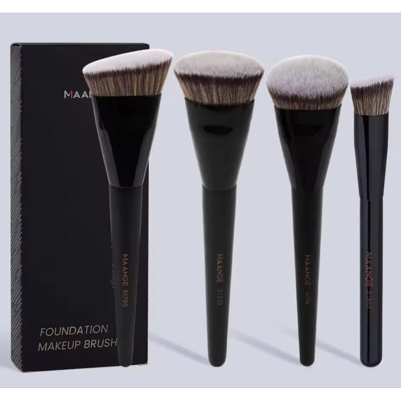 MAANGE Kit de Pincéis Profissionais para Maquiagem - 4 Unidades  | Base, Contorno e Iluminação