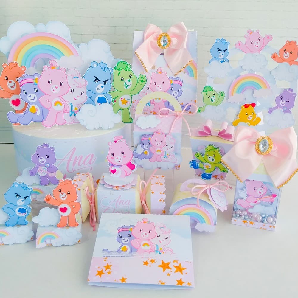 Kit Festa Ursinhos Carinhosos - Lembrancinha Personalizada Festa de Aniversário Chá de Bebê