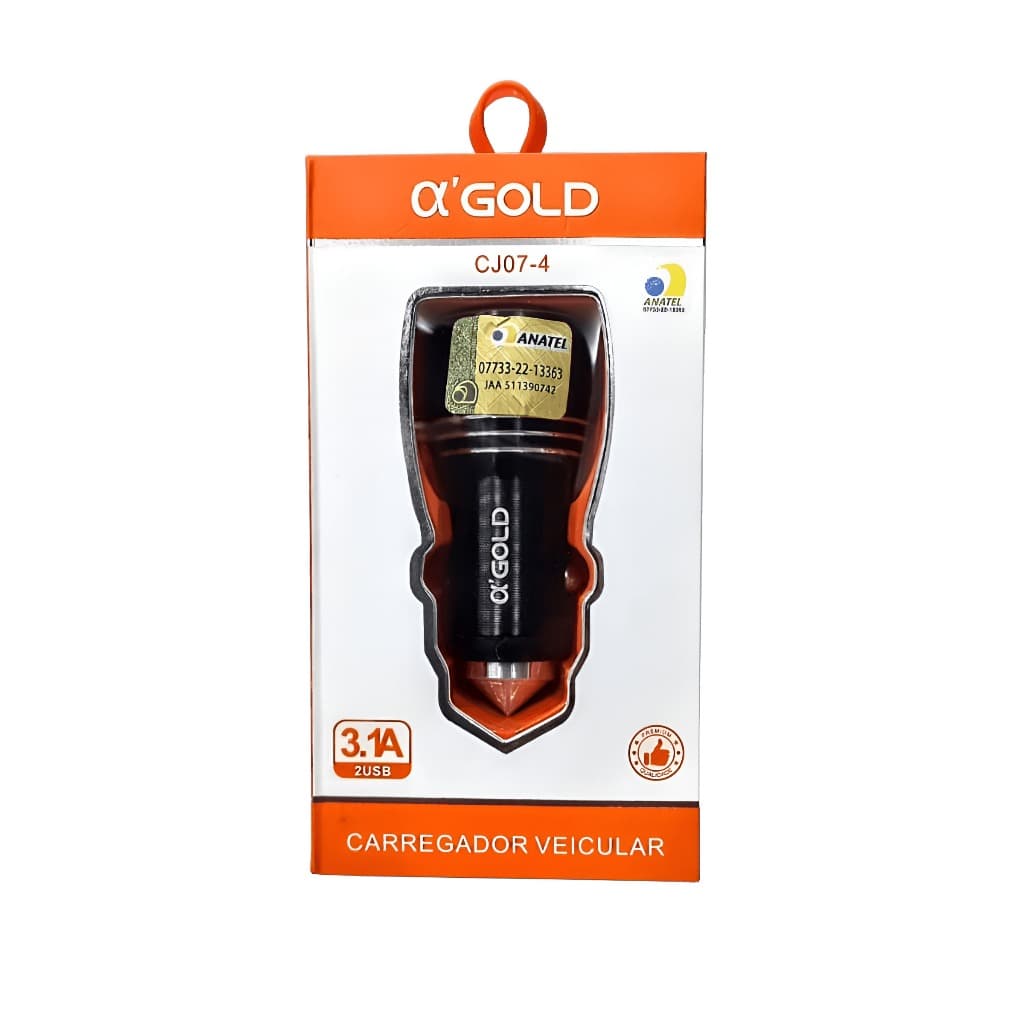 Carregador Veícular Turbo 2 Entrada USB  A'GOLD