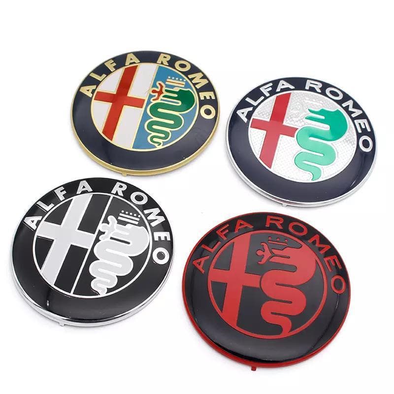 Emblemas Alfa Romeo Capo Porta Malas 74mm Aluminio Logotipo Frente 156 145 165