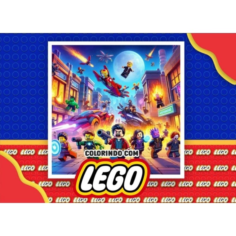 Livro de Colorir Tema Lego com 50 folhas A5