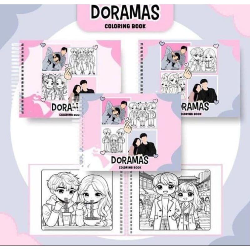 Livro de Colorir Tema doramas com 50 folhas A5