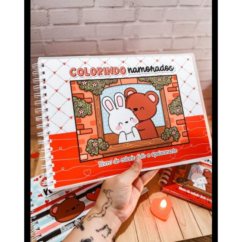Livro de Colorir Tema namorados com 30 folhas A5 ou qualquer tema