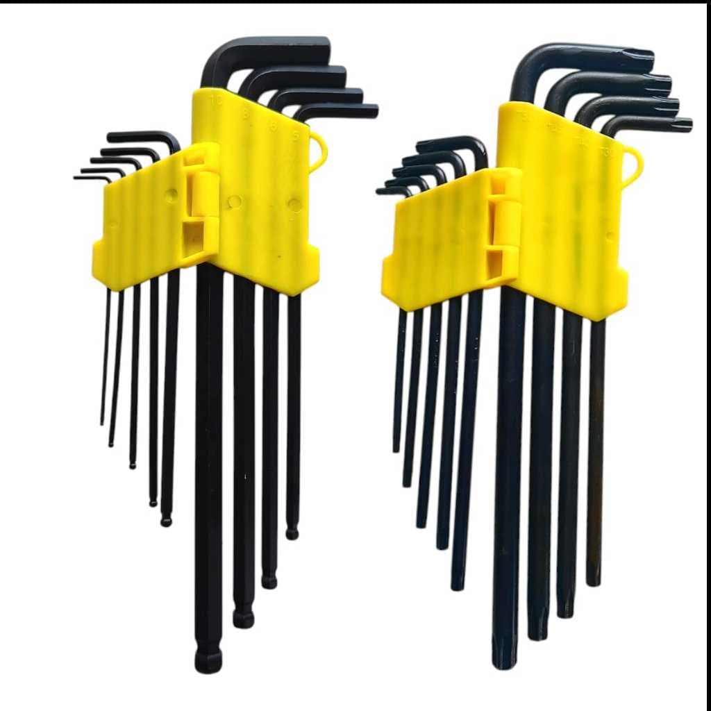 Kit Jogo de Chaves Allen Bola + Torx Longa Cada Jogo com 9 peças Formato L Opção de comprar Separado