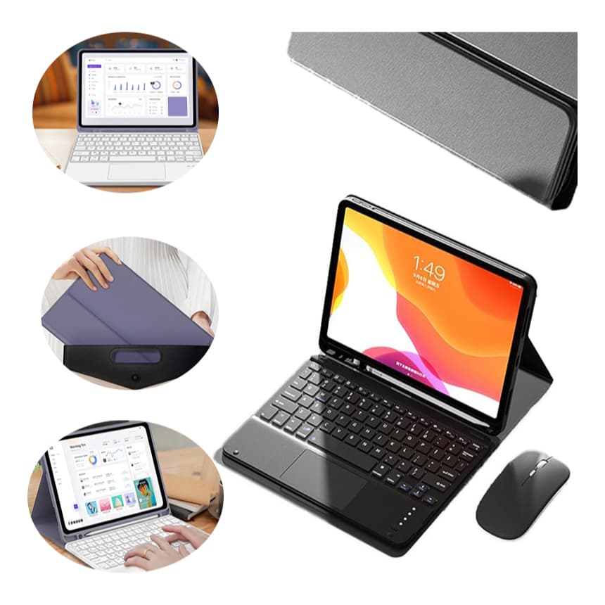 Capa para Samsung Tab S10FE/S10 Lite/S7/S8/S9/S9FE com teclado magnético Bluetooth ABNT,mouse,S7+/S7FE/S8+/S9+/S9FE+12,4