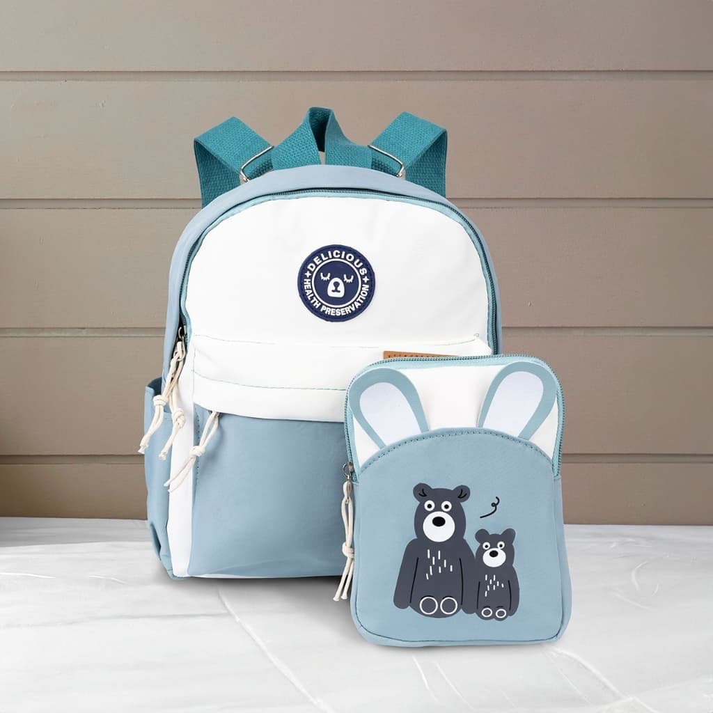 Kit Mochila e Infantil Escolar com Estampa de Urso Conforto Resistência e Qualidade Ideal paraEscola