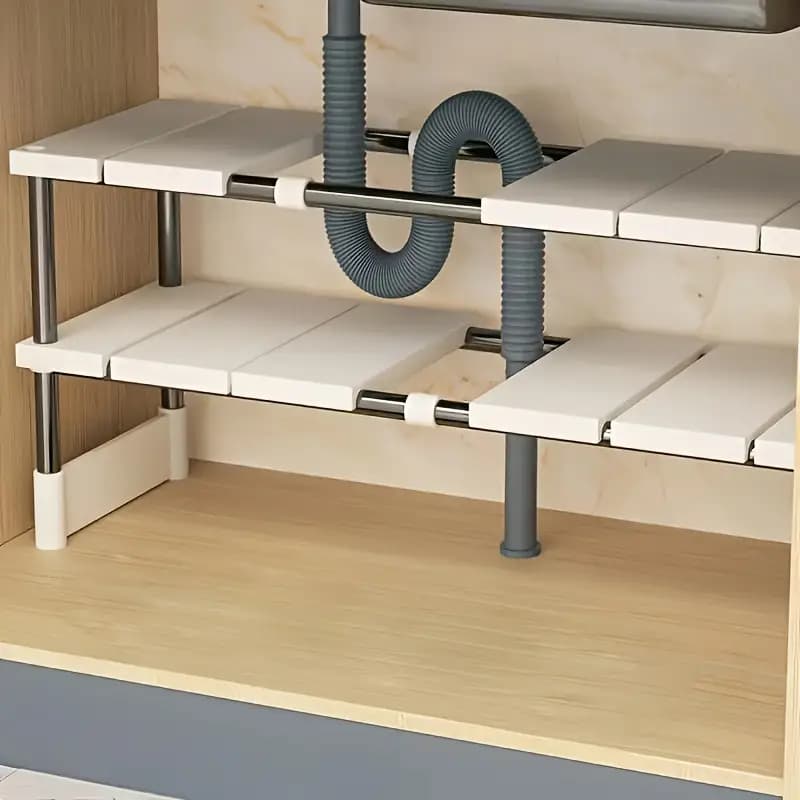 Prateleira para pia de cozinha retrátil Organizador de Panelas Armário Suporte organizador multifuncional para Cozinha