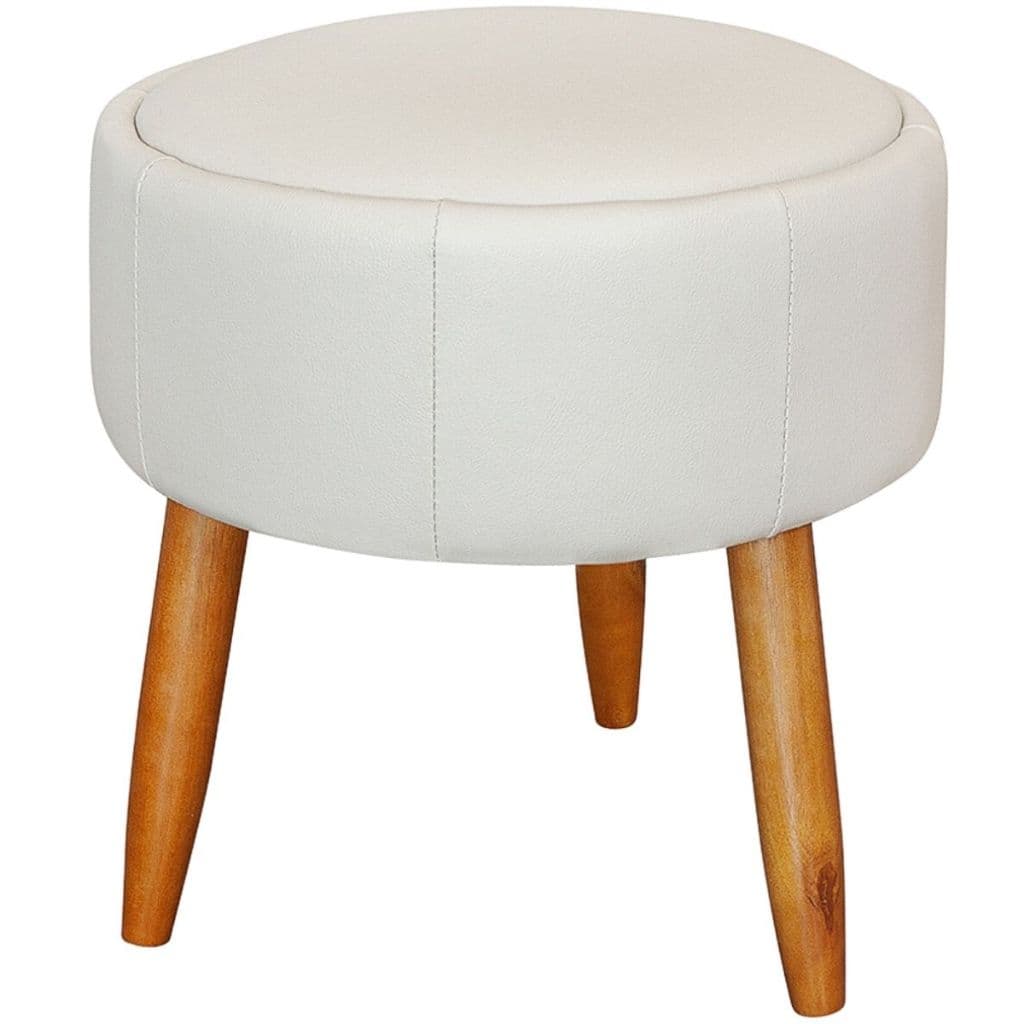 Puff Decorativo Corano Moderno liso Resistente Pés de Madeira