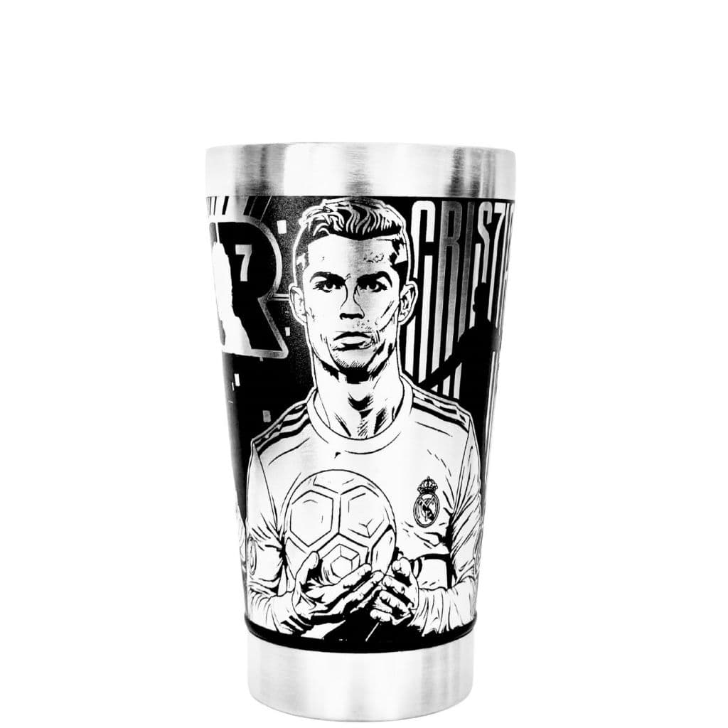 Copo Térmico 473ml Personalizado CR7 Presente para Fã Cristiano Ronaldo Gravação laser PREMIUM