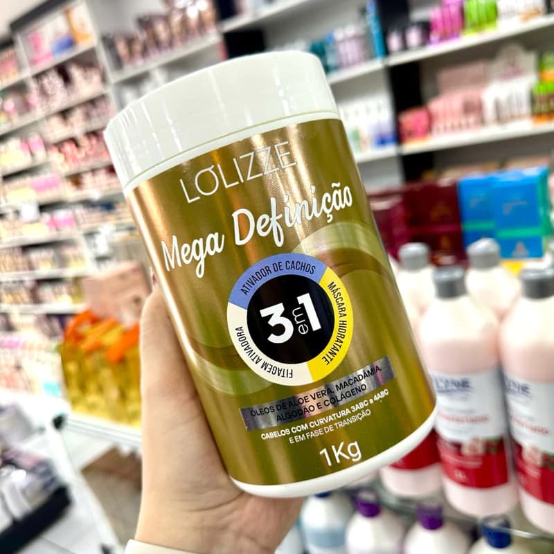 Ativador de Cachos 3 em 1 Mega Definição 1Kg Hidratação, Finalização e Definição