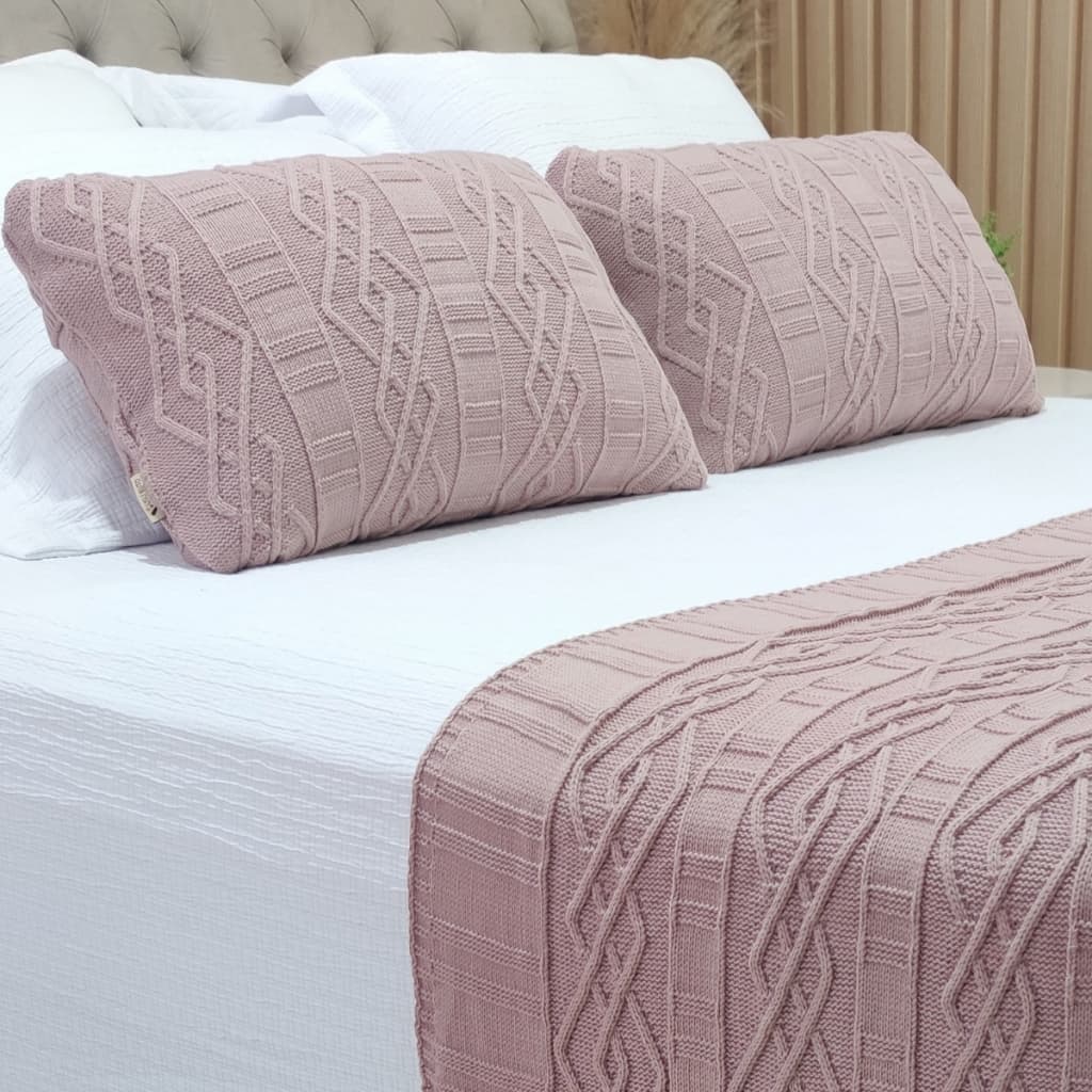Capa para Almofada Tricô 60x40cm Decoração Sofá Sala Usufruto Elegância e Aconchego para o Ambiente C60