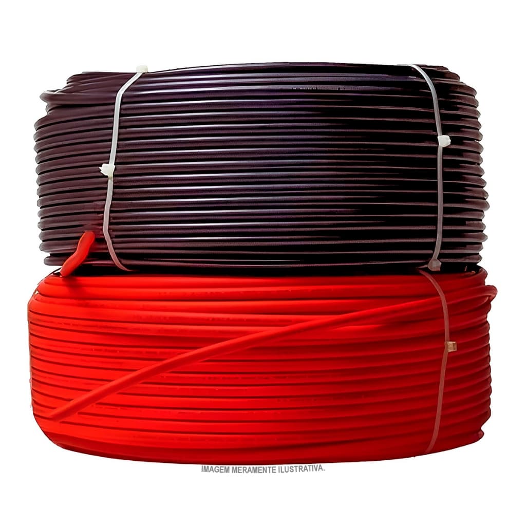 Cabo Elétrico Prysmian de Cobre Isolado 4mm Extra Flexível 450/750V 1KVCA, 30m Preto e 30m Vermelho