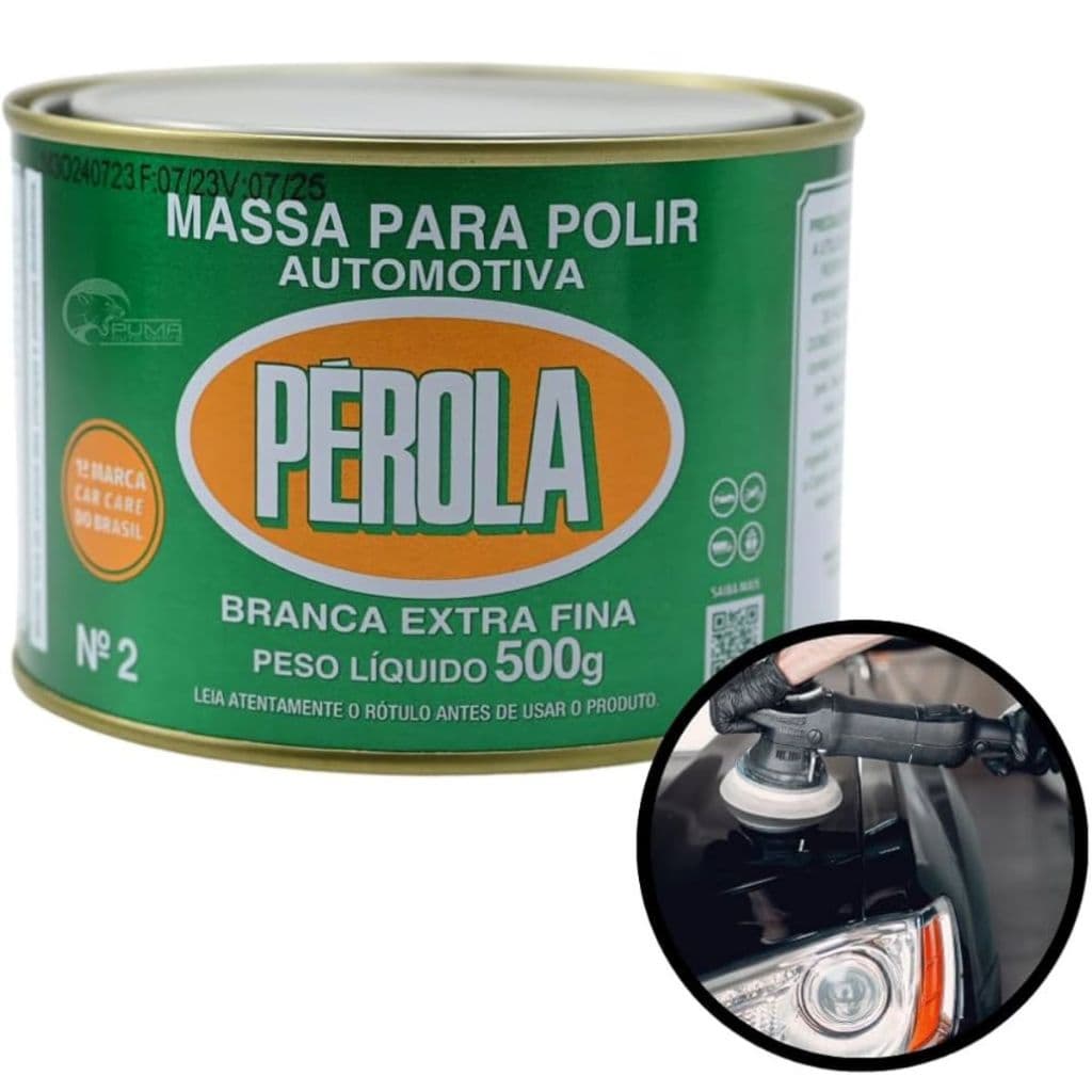 Massa para polir automotiva Pérola branca extra fina 500 gramas