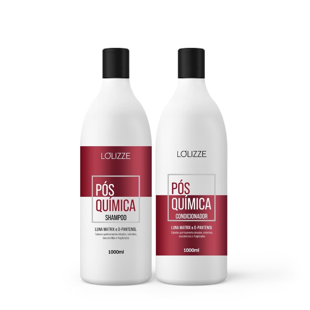Kit Shampoo e Condicionador Pós Química 1 litro Lolizze