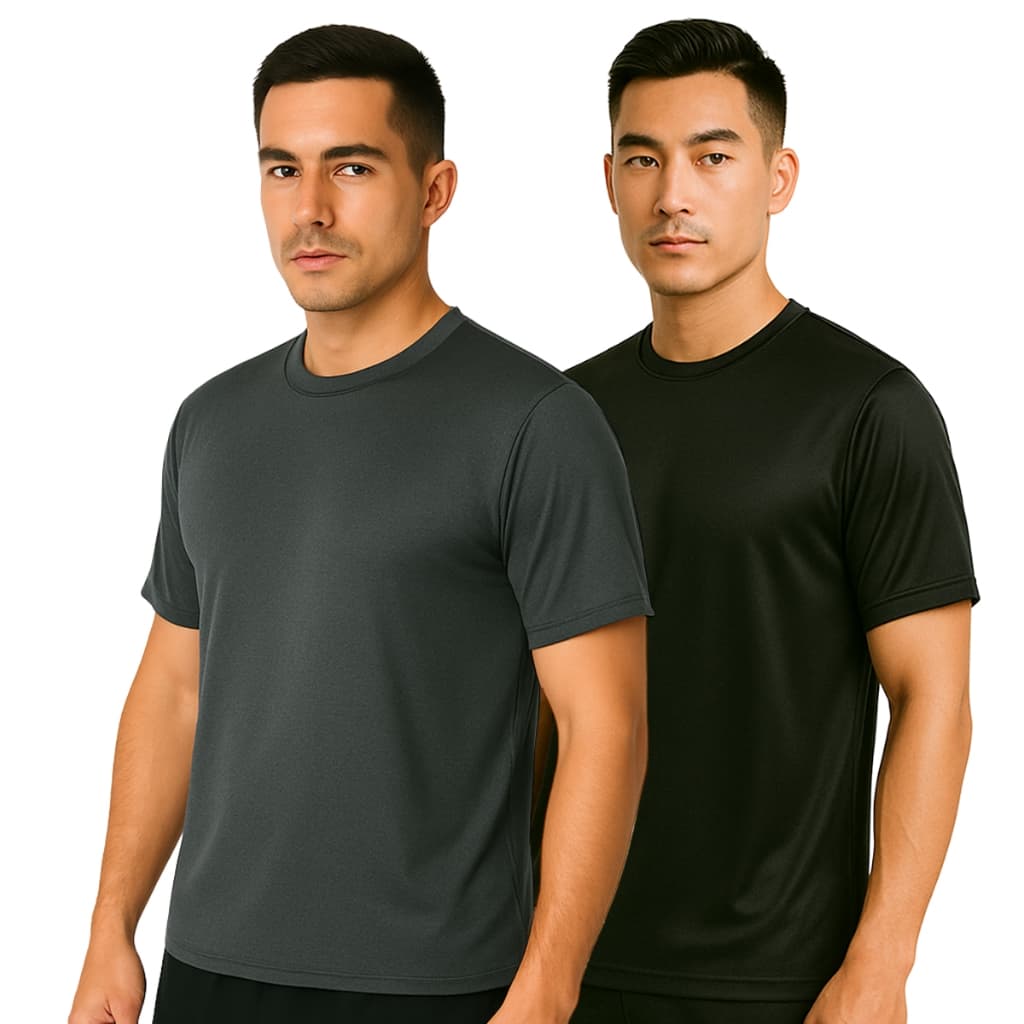 KIT 2 CAMISETAS MASCULINAS SORTIDAS DRY FIT - LISA - DE ACADEMIA/BÁSICA