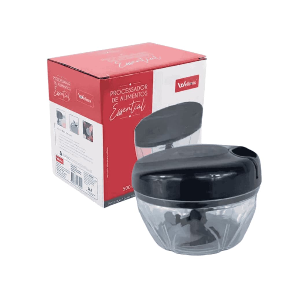 Multi Processador de Alimentos Wellmix Original Manual 3 Lâminas Alho Cebola 500 ml Alimentos