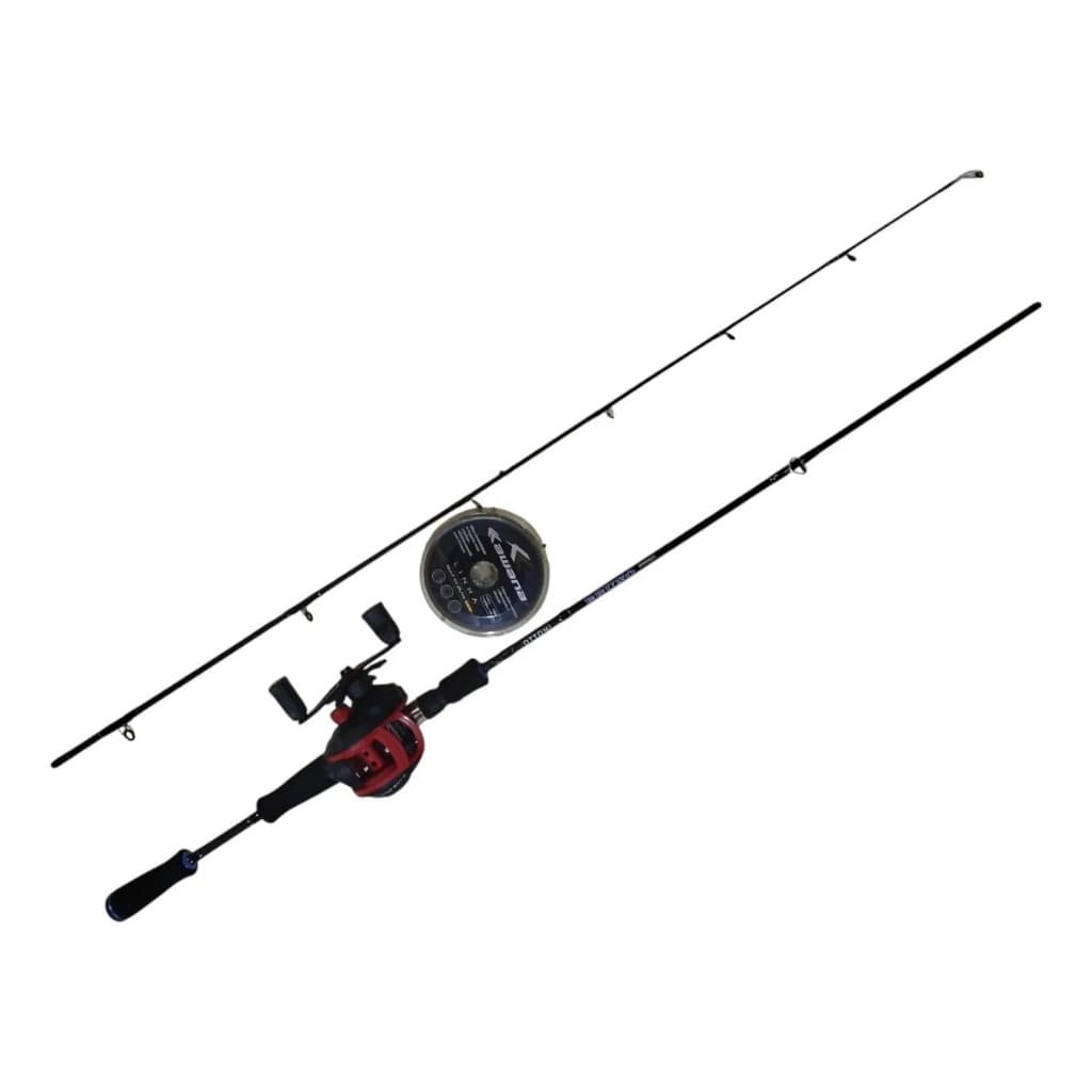 Kit Carretilha Kawana 6000 + Vara De Carbono 17lb + Linha Multifilamento 4x