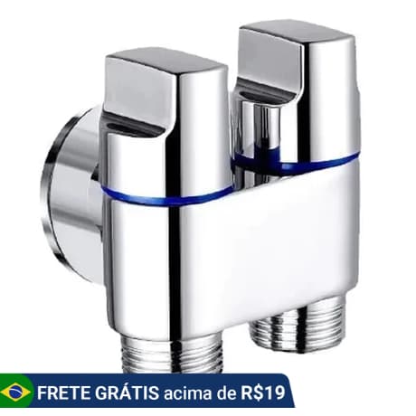 Registro de Ducha Duplo com 2 Saídas Independentes em Metal Cromado