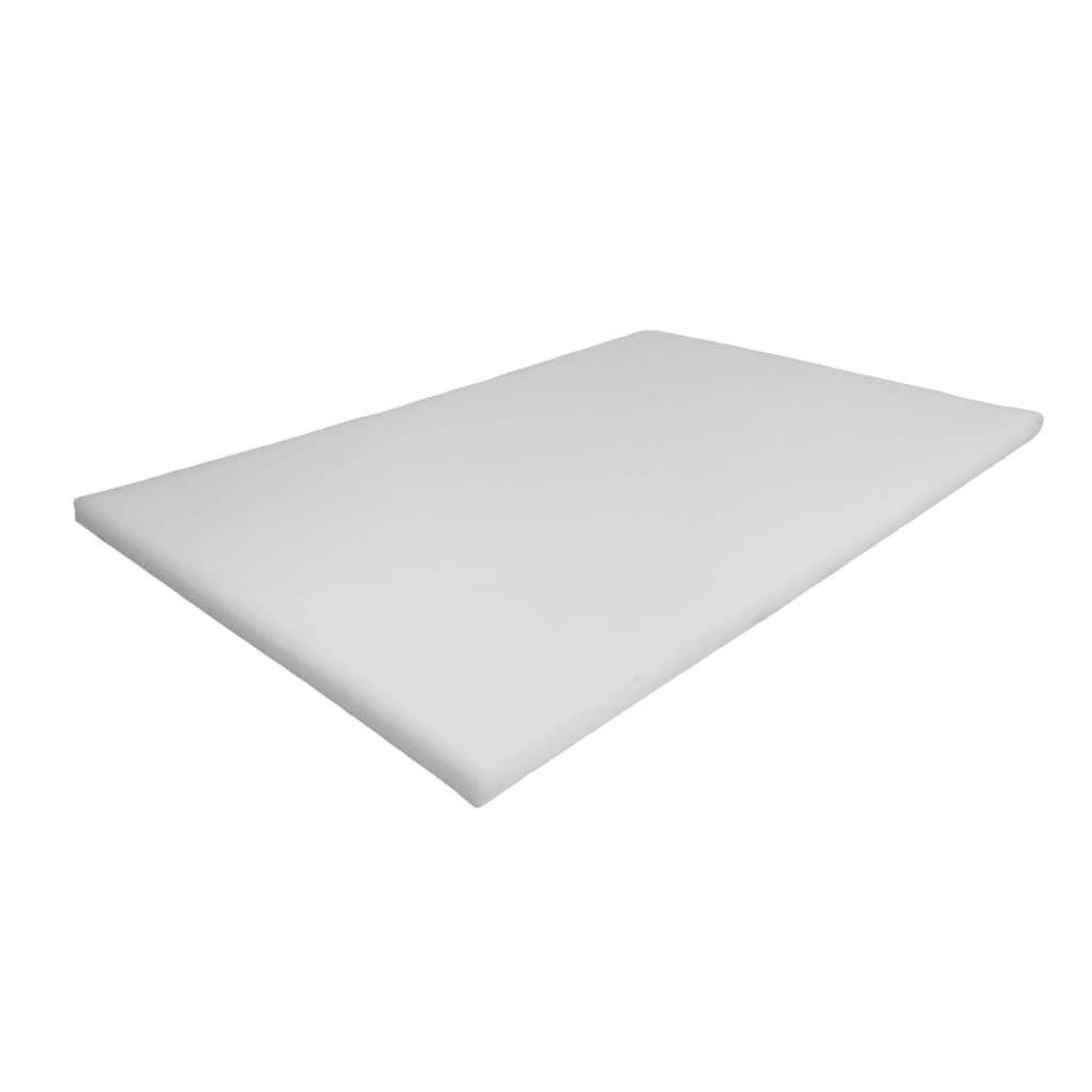 Tábua de Carne Branca Corte 40x25cm 8mm Polietileno PEAD