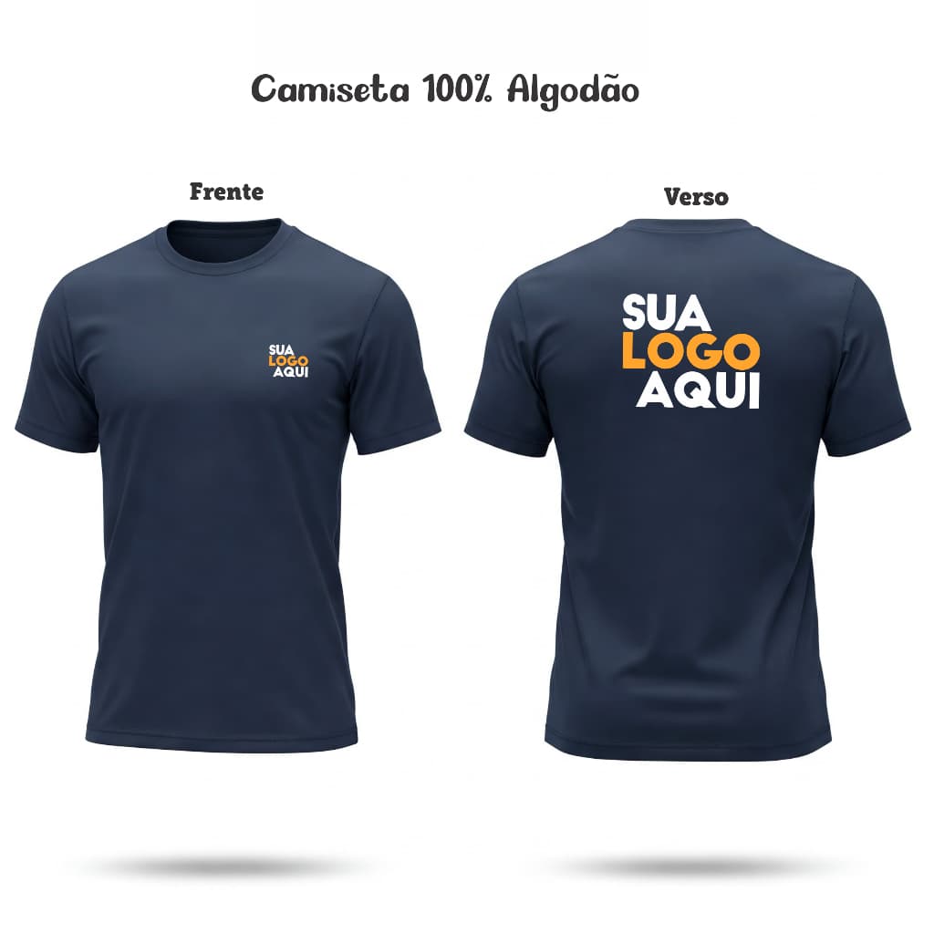 Kit 10 Camisetas Azul Marinho Personalizada com sua logo 100% algodão