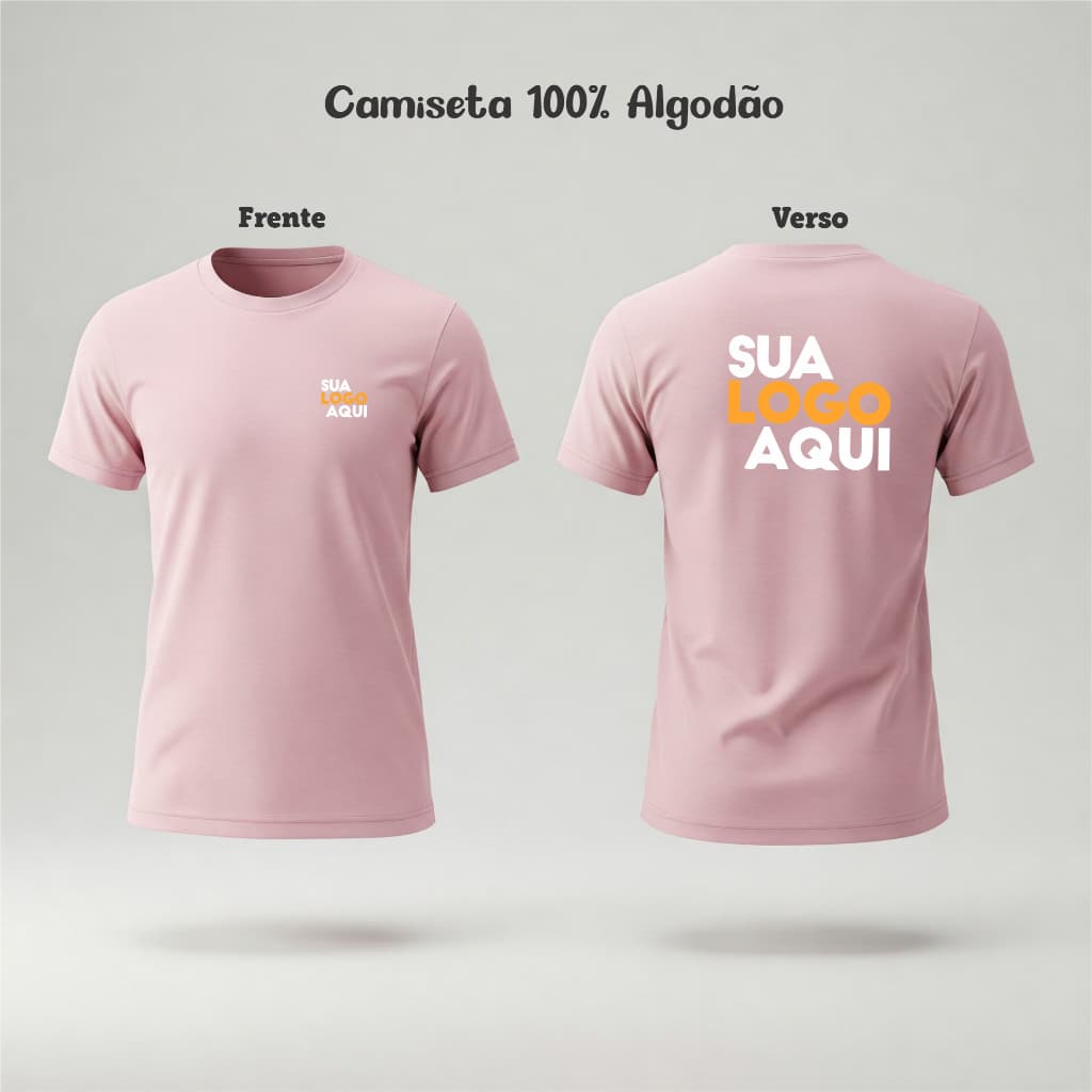 Kit 10 Camisetas Rosa bebe Personalizada com sua logo 100% algodão