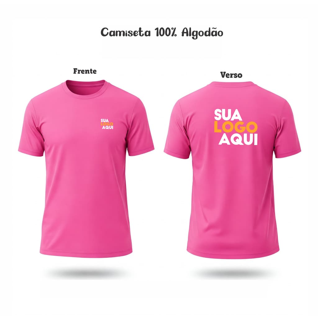 Kit 10 Camisetas Pink Personalizada com sua logo 100% algodão
