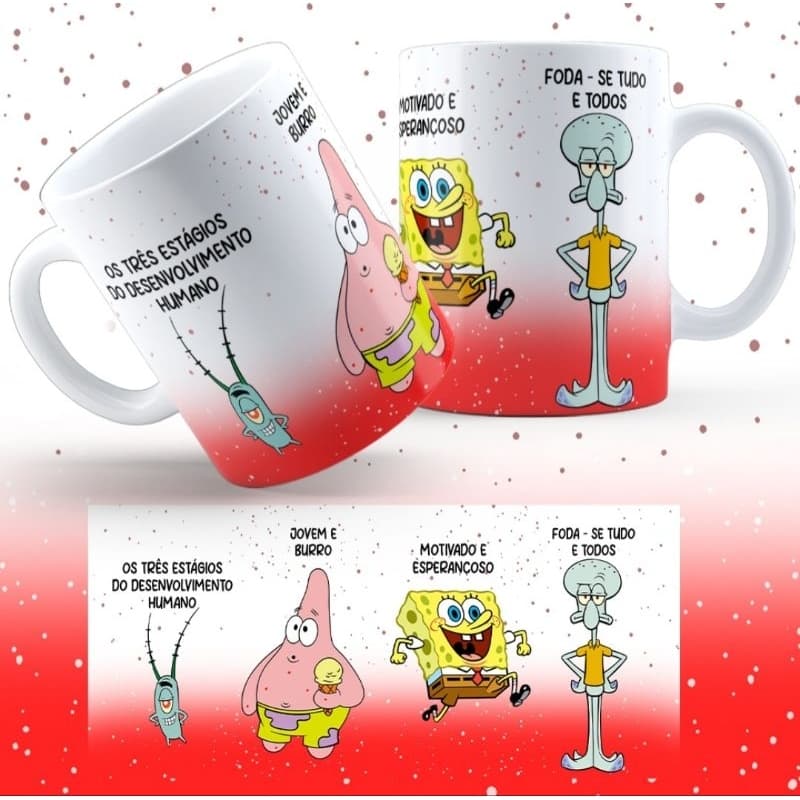 Caneca Personalizada Bob Esponja Animado Divertido Engraçado Amigo