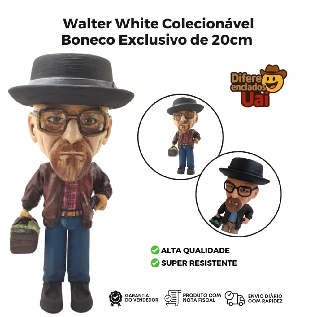 Walter White Colecionável – Boneco Exclusivo de 20cm | Alta Qualidade Inspirado em Breaking Bad
