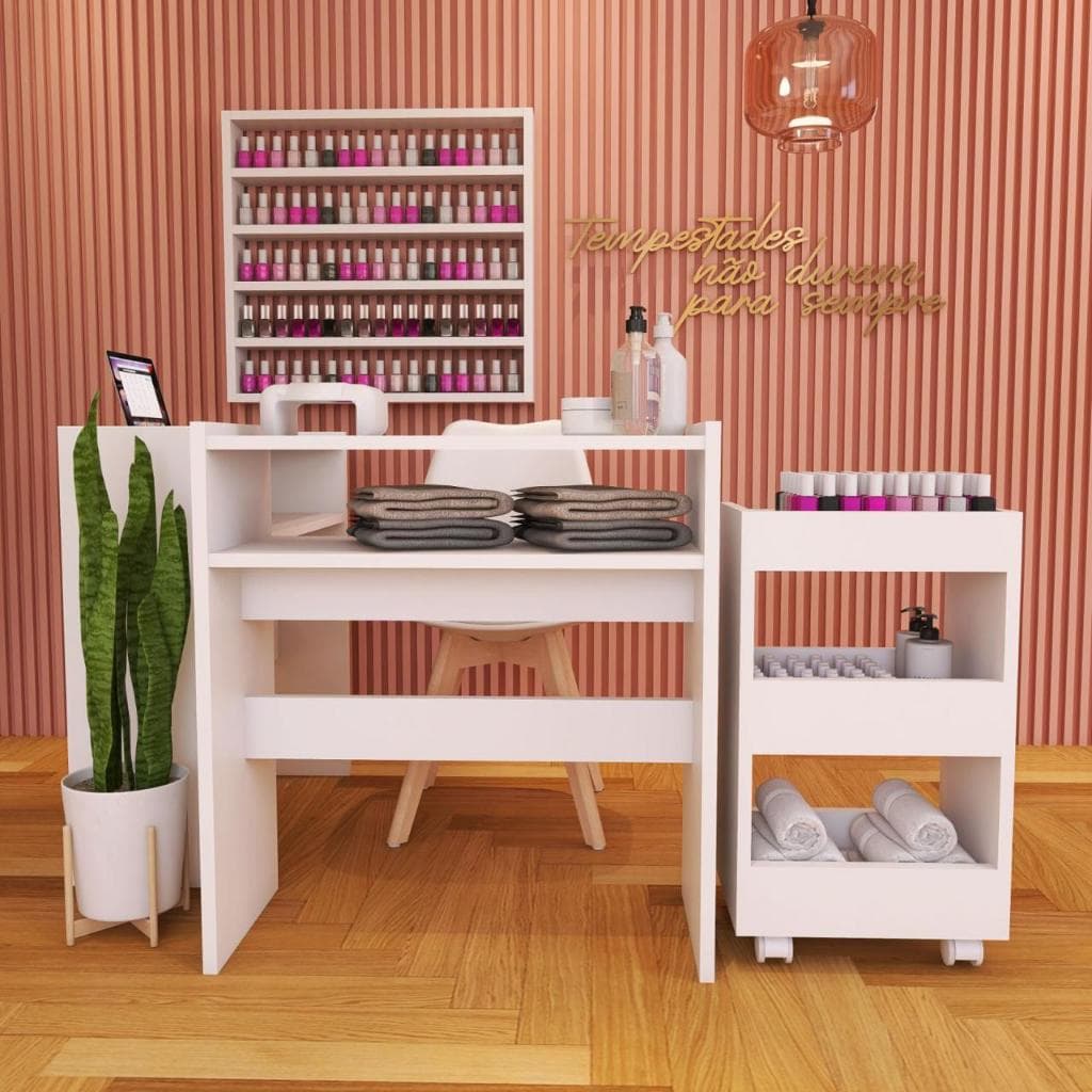 Balcão De Manicure Profissional Mesa Multiuso Para Salão De Beleza