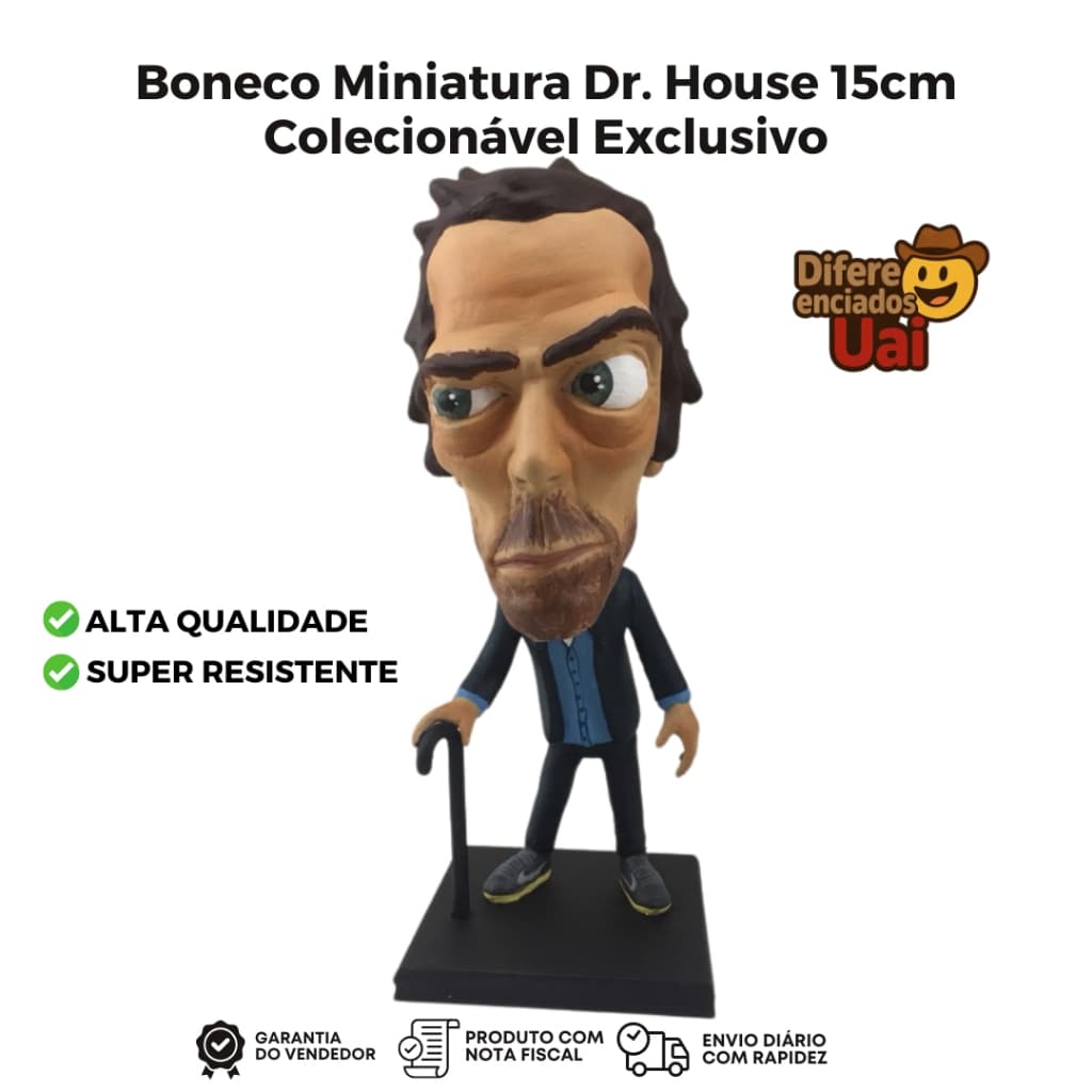 Boneco Miniatura Dr. House 15cm – Colecionável Exclusivo com Acabamento Detalhado