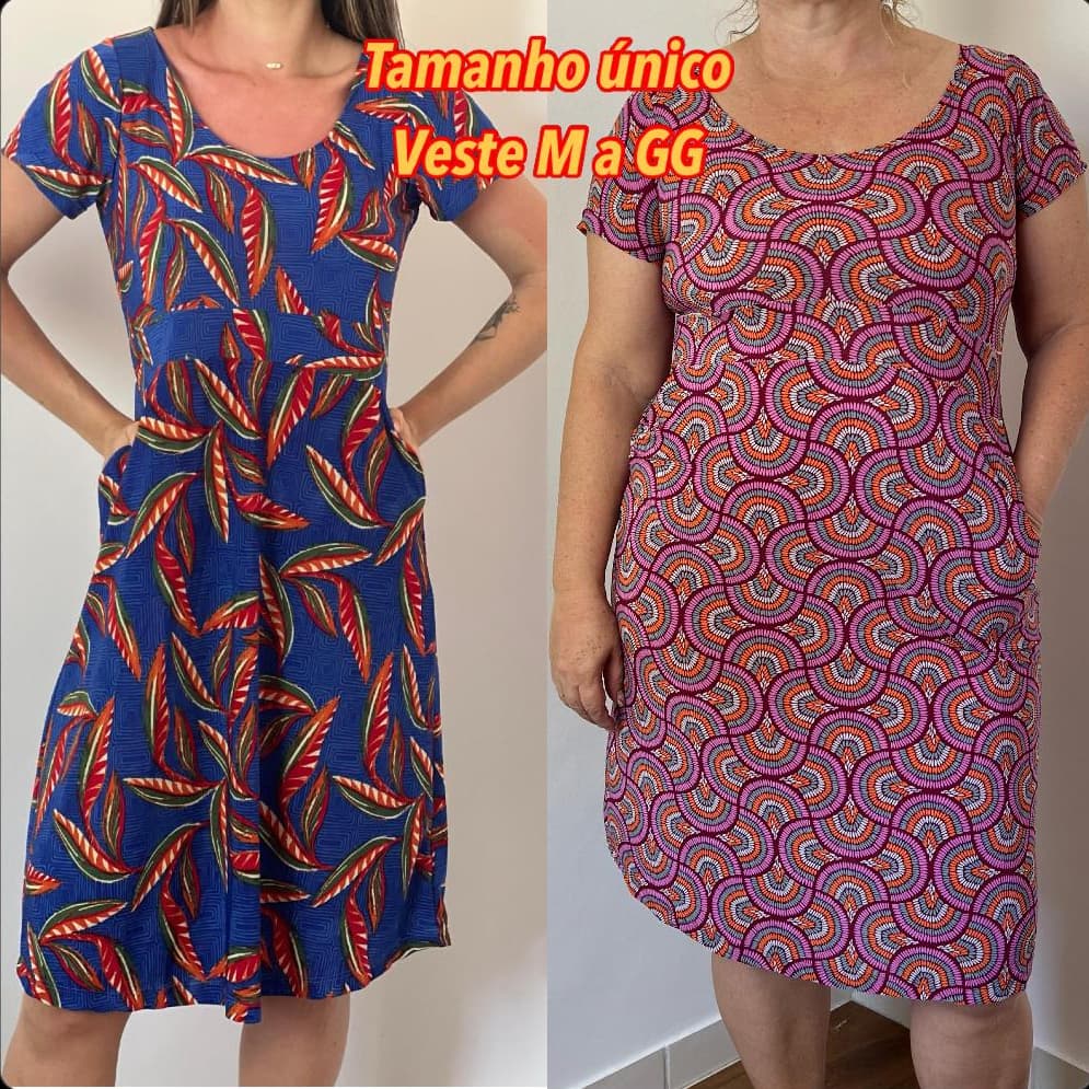 Vestido Plus Midi Com Bolsos Laterais Moda Casual Opção Evangélicas Liganete Estampados