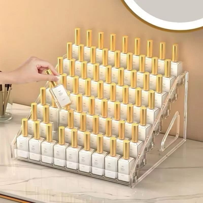Organizador De Esmalte 5 Andares Batom Maquiagem Acrílico Cosmética Suporte Exibição Resistente