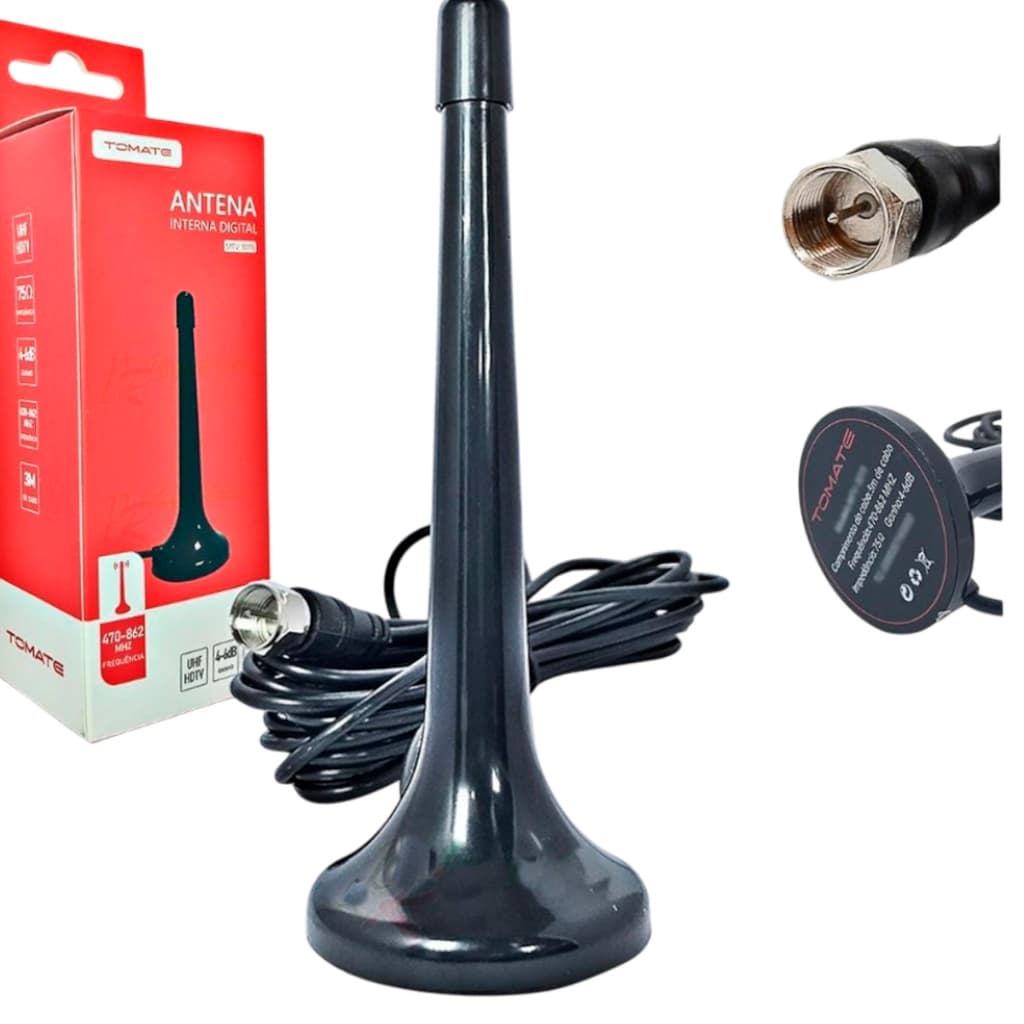 Antena Digital TV Tomate MTV-3015 470-862MHZ De Frequência UHF HDTV 75 De Impedância 4-6dB 3M Cabo