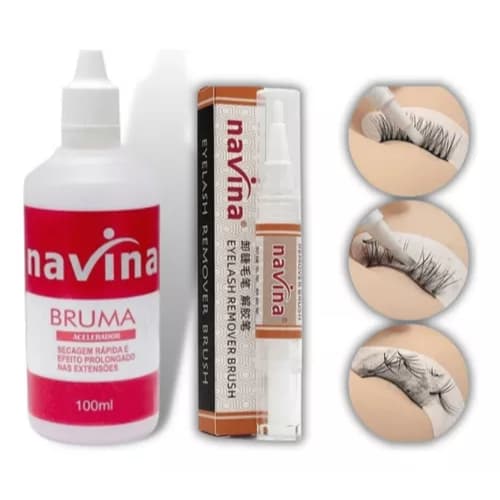 Bruma Aceleradora Secagem De Cola + Removedor Cilios Caneta
