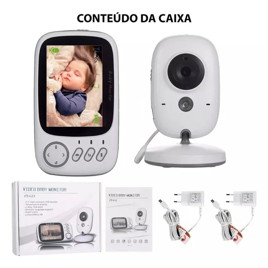 Baby Monitor Vb603 Baba Eletrônica Com Monitor 110v/220v Color Blanco