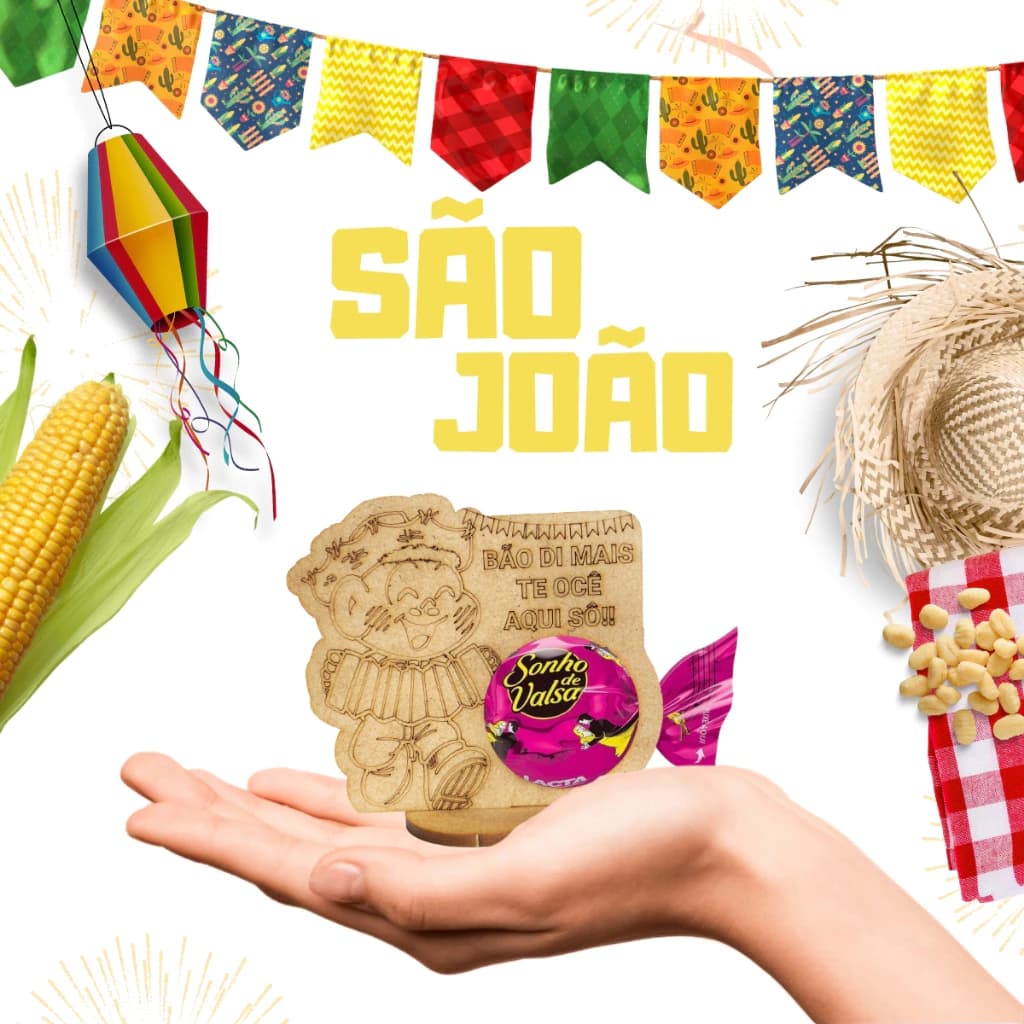 Kit Lembrancinha para Festa Junina Porta bombom Cascão São João