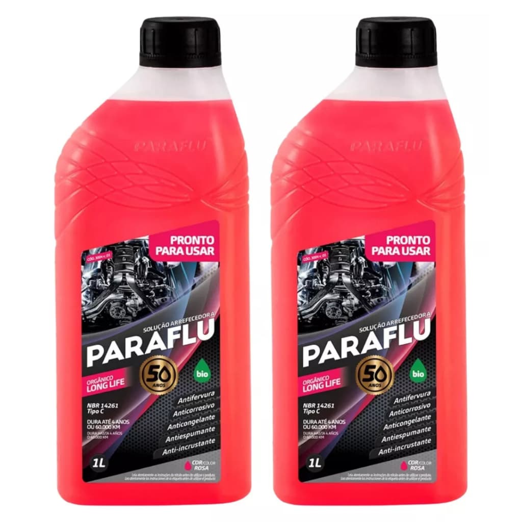 02L Aditivos Paraflu Pronto Uso Água Arrefecimento Radiador Bio Long Life Rosa Radiador Universal